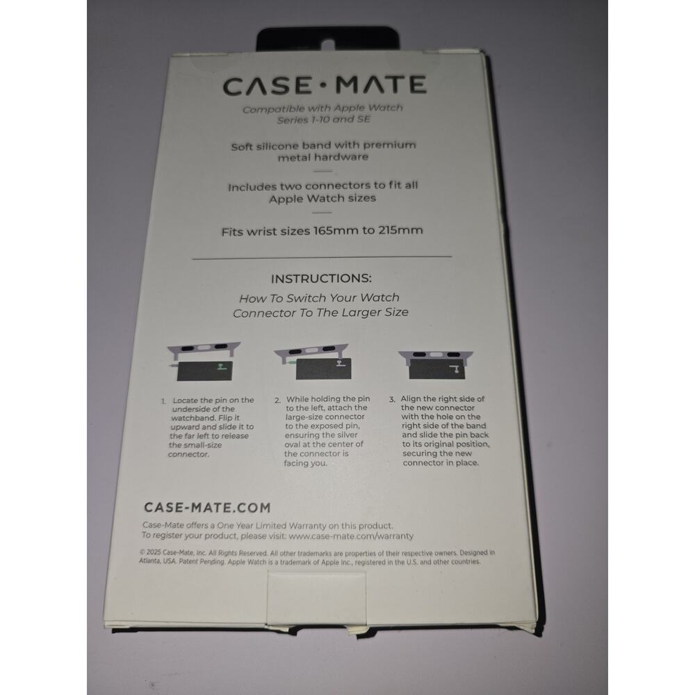Case Mate Apple Watch Band Black Silicone Fits An Apple Watch - Picture 3 of 3